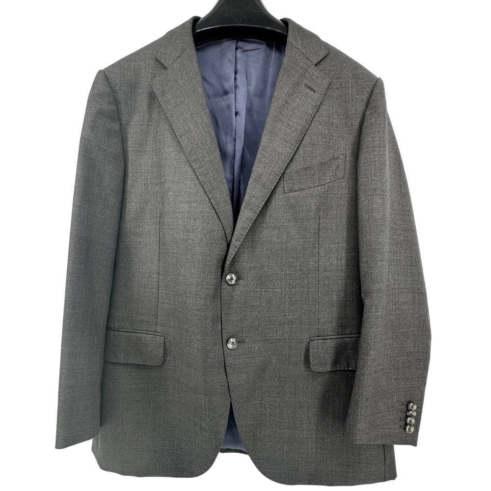 Suitsupply Suit Jacket Men 48R Gray Wool Surgical Cuff Vitrale Barberis Canonico
